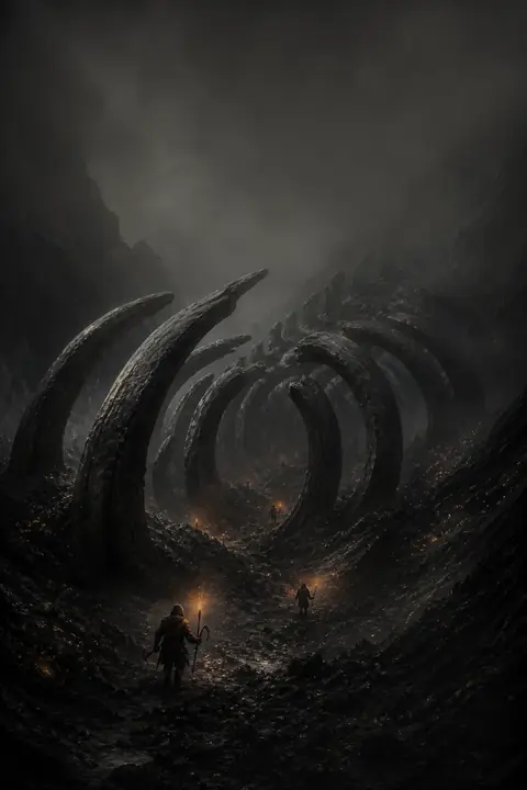 Couverture de Les Ossements de Suie, roman de dark fantasy de Denis Moulin